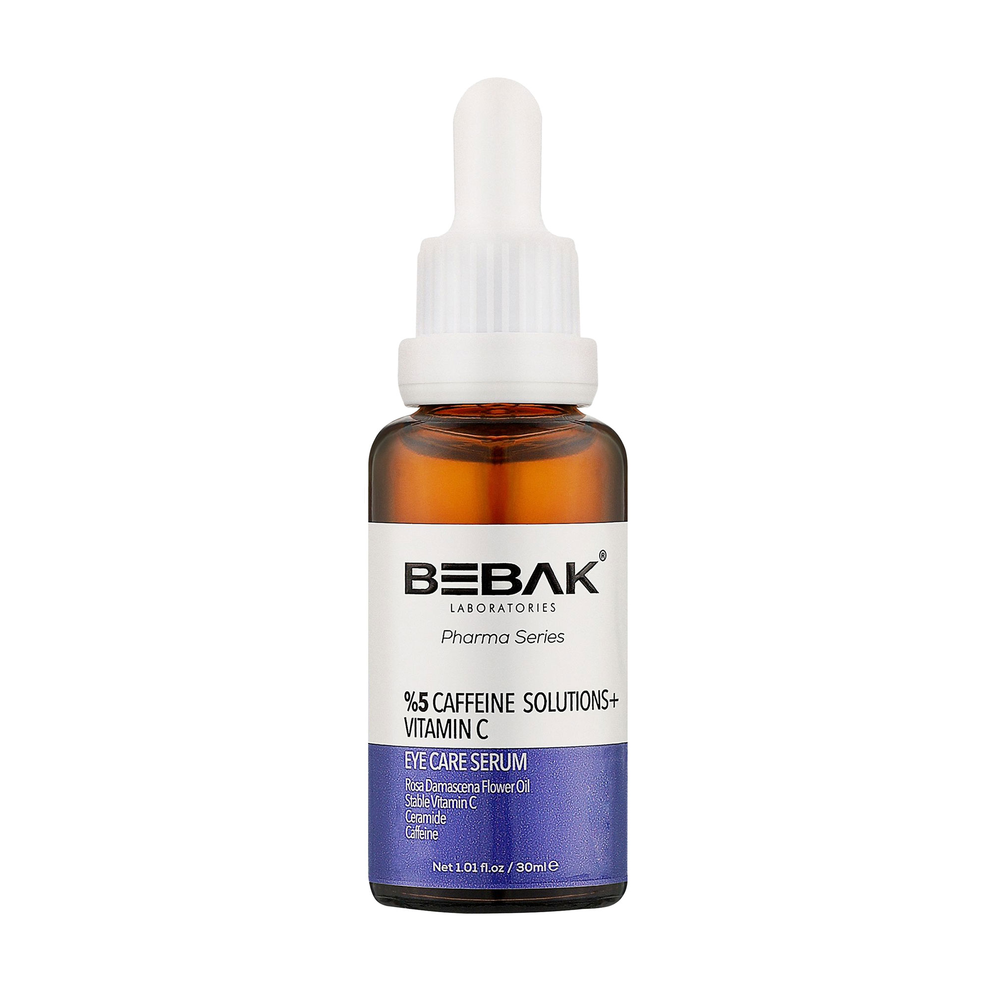 Сироватка для шкіри навколо очей BEBAK Pharma Series Eye Care Serum з кофеїном і вітаміном С, 30 мл